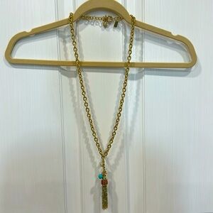 Lilly Pulitzer charm long gold necklace